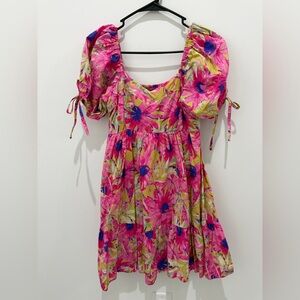 Entro Pink and Yellow Floral Dress
